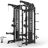 XMark Half Power Rack Functional Trainer with LAT Pull Down and Low Row with Shrouds, for Commercial Gyms or Home