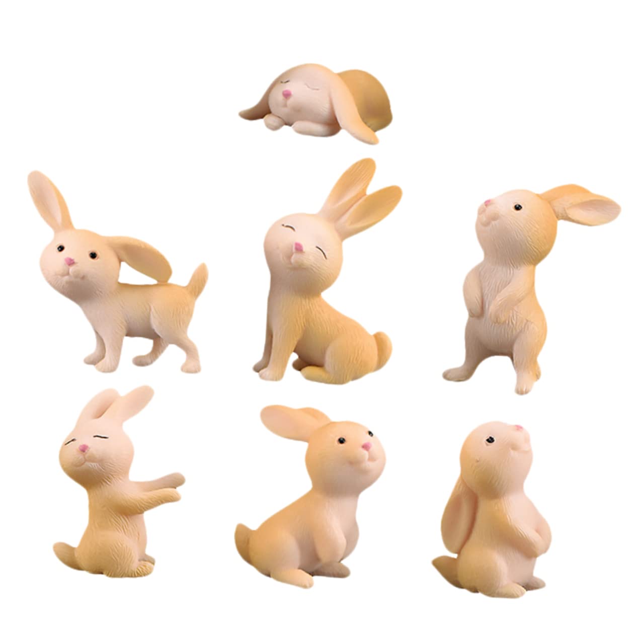 KONTONTY 7stuks Schattige Miniatuur Konijnen Ornamenten Decoraties Voor Thuis Tuin Voor Landschap Decoratie KONTONTY 7stuks Schattige Miniatuur Konijnen Ornamenten Decoraties Voor Thuis Tuin Voor Landschap Decoratie