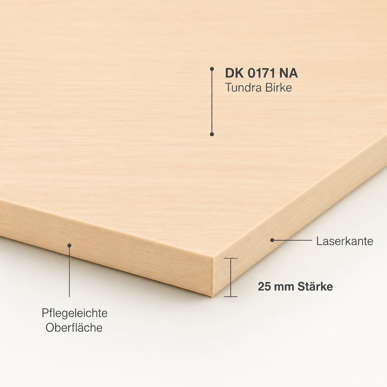 Holzgrusskarten.at Schreibtischplatte nach Maß - Birke - 25 mm Stärke, individueller Zuschnitt, DIY-Schreibtisch aus Holz, Tischplatte, Arbeitsplatte, Werkbankplatte