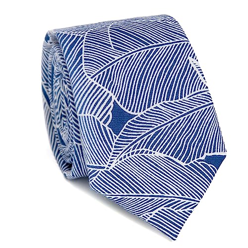Image of JESLANG Men's Cotton Printed Floral Tie 2.56 inch Skinny Narrow Necktie Various Designs