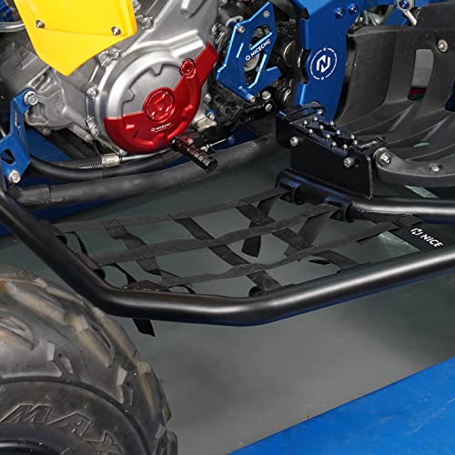 Nicecnc Black Net Side Step Bars Compatible With Yamaha Raptor 700 2006-2020 2021 2022 2023 Raptor 700R 2009-2021 2022 2023 Black + Black Nets #TOP6