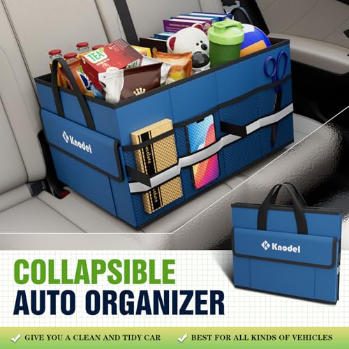 Image of K KNODEL Car Trunk Organizer, Collapsible Car Trunk Storage Organizer, Car Organizer and Storage for SUV, Truck, Sedan (Small, Blue)