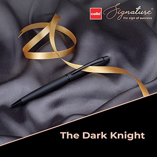 Signature Cello Carbon Ball Pen | Blue Ink | Matte Black Premium Metal Pen for Gift | Stylish Corporate & New Year Gifts for Men & Women (Image - 5)