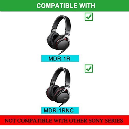 Jecobb Mdr-1R Earpads Replacement Memory Foam & Protein Leather Ear Cushion Pads Cover For Sony Mdr-1R, Mdr-1Rnc Headphones (Black) #TOP1
