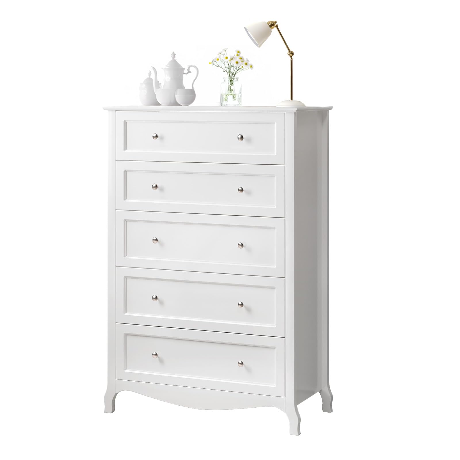 Amazon.com: VINGLI White Dresser 5 Drawer Chest of Drawers for Bedroom, 44.5" Tall Wood Dresser with Drawers, 29.92" W*15.75" D*44.49" H : Home & Kitchen Amazon.com: VINGLI White Dresser 5 Drawer Chest of Drawers for Bedroom, 44.5" Tall Wood Dresser with Drawers, 29.92" W*15.75" D*44.49" H : Home & Kitchen
