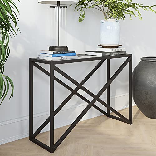 Image of Calix 42'' Wide Rectangular Console Table in Blackened Bronze