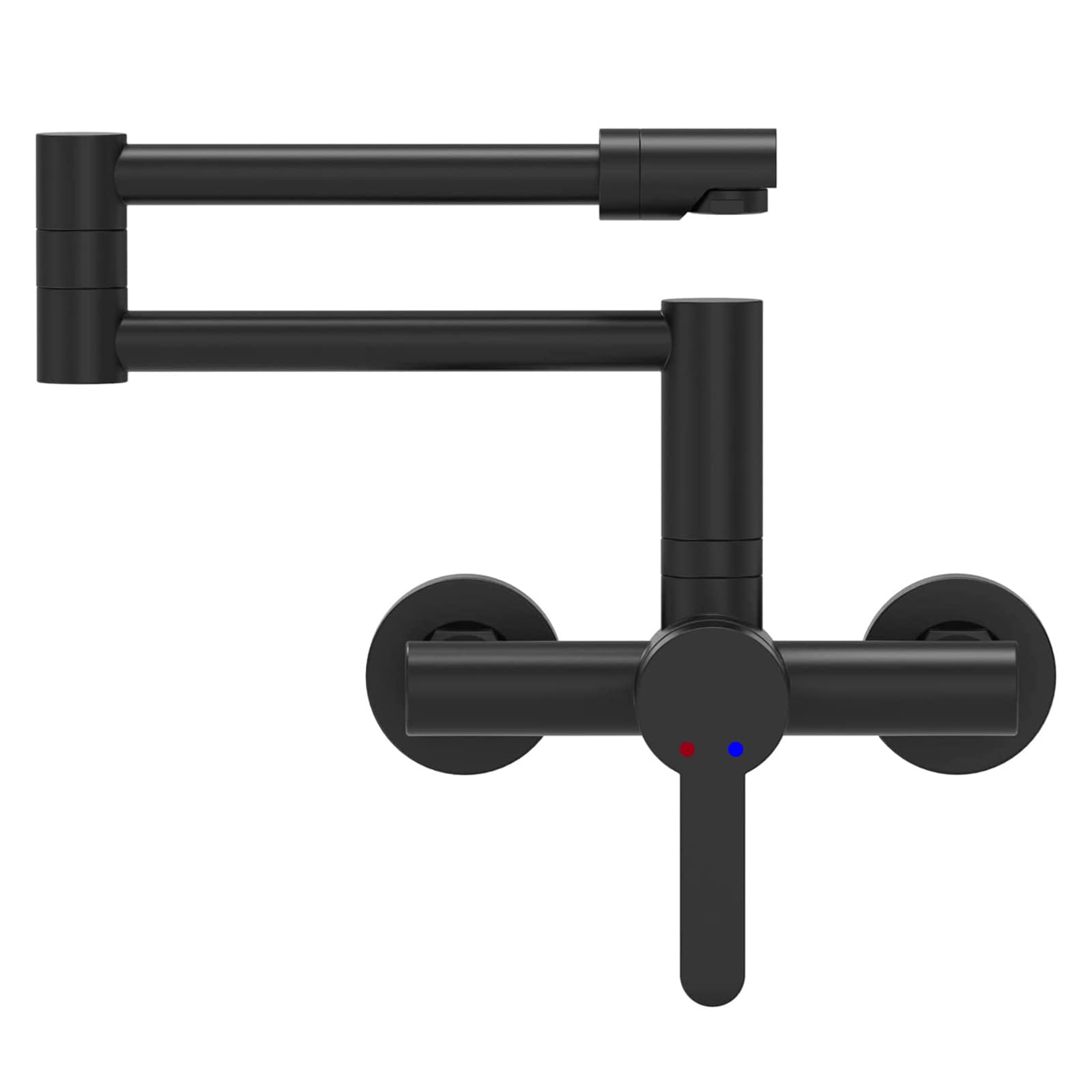 ESOP Grifo de Cocina Plegable Negro Para Pared - Rotación 360° - Latón Monomando Mezclador de Fregadero