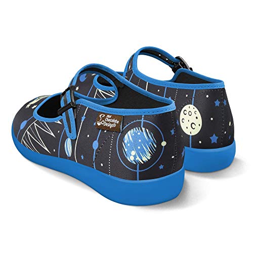 Image of Hot Chocolate Design Chocolaticas Funky Canvas Women's Mary Jane Flat Shoes, Scorpio, 8 UK