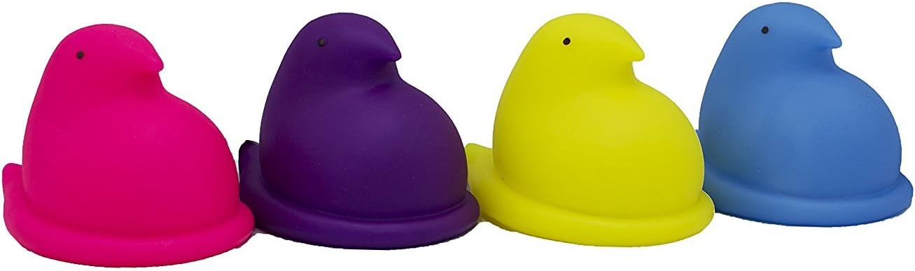 Peeps Vinyl Chick Toys for Dogs, Soft and Squeaky, Mini, 4-Piece Set