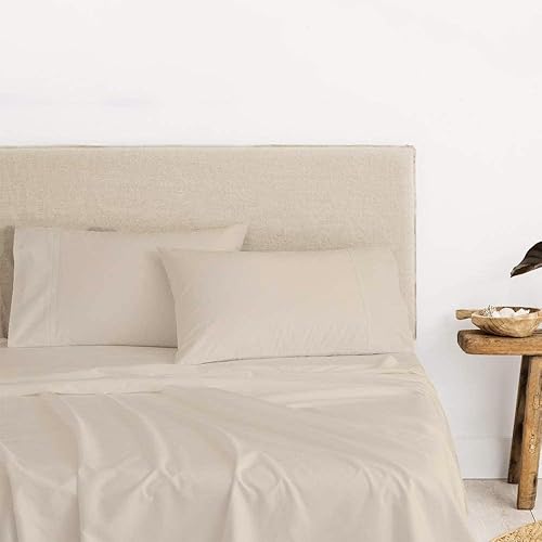 Miniatura 2 de NON Sticky cotton Juego de ropa de cama - Sábanas de algodón King - Beige sólido - 400 hilos