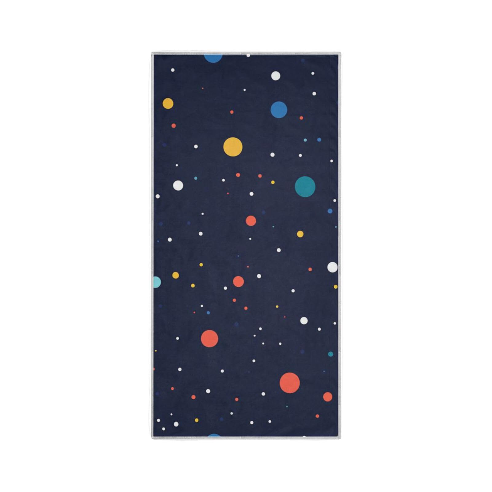 Modern Colorful Rounds Dots Black Microfiber Hand Towels for Bath Quick Drying Shower Towel face Flannel washcloth Gym Hand Towels for Men White Sports Towel 30