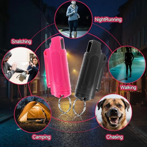 2 Stück Pfefferspray Schlüsselanhänger, Pfefferspray Selbstverteidigung zur Tierabwehr, Pepper Spray Abwehrspray Geeignet für Männer und Frauen Outdoor Verwendung -Ht03-A2-01-4
