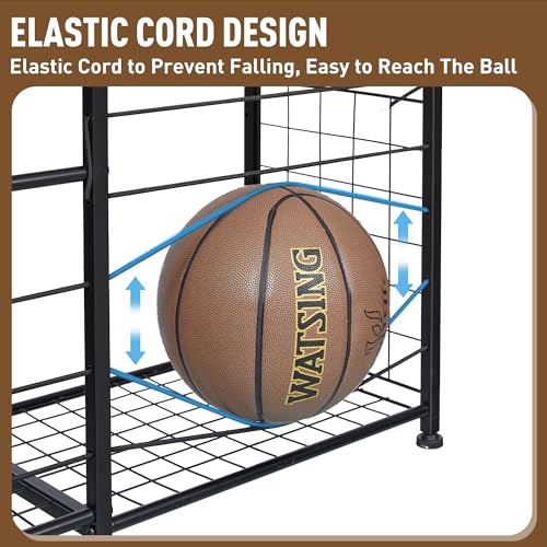 image for LUMAMU Garage Organizer - Sports Equipment Organizer Rack, Ball Storag