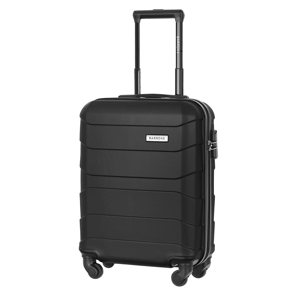 BARRENS Valise Cabine Rigide Bagage Cabine 55x40x20 Valises Leger a 4 Roues Silencieuses Serrure à Combinaison en ABS Ultra-Leger 34L avec Poignée Télescopique (Noir)