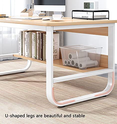 Goodan Computer Desk for Home Office with Storage Modern Simple Study Desks Small Spaces Laptop Table