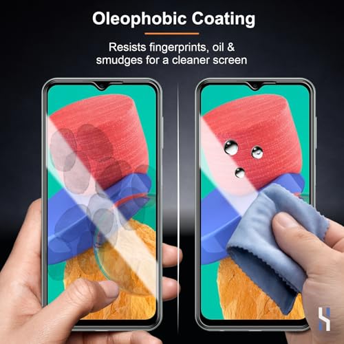 Image of Tempered Glass for Samsung Galaxy M33 | M13 | A13 | F13 | A23 | F23 (6.6 Inch) Military Grade 9H Screen Guard, Anti-Scratch, Shatterproof, Edge-to-Edge Full Coverage - Black Border
