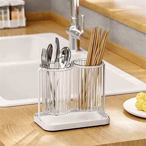 Chopsticks Storage Box Holder Chopsticks Cage Household Draining Chopsticks Rack Kitchen Spoon Storage Rack (Color : White, Size : 19 * 12 * 16cm) (White 19 * 12 * 16cm) image 2