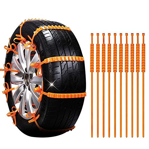 NioEsho Tire Snow Chains for Car Anti SlipTire Chains Safety Outdoor Snow Tire Wheel Chain, Universal Plastic Car SUV Wheel Tyre Anti Skid Snow Tire Chains 10pcs