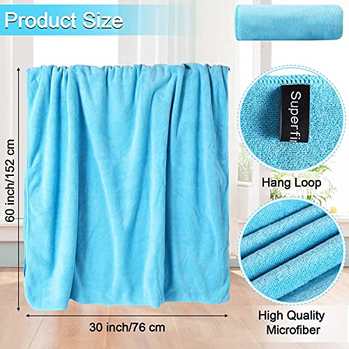 Image of NFI essentials Microfiber Super Absorbent Bath Towel (57 inchx30 inch) Soft Bath Towel for Multipurpose Use for Sports, Travel, Fitness, Yoga, Bathroom, Gym (TOW-2-Blue (Pack of 2))