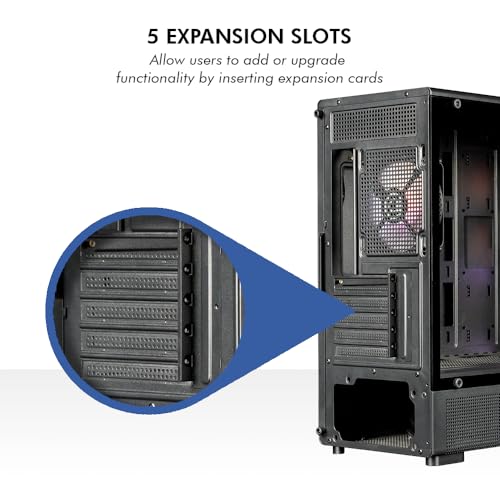Image of Circle Gladius M1 Mid- Tower Computer Case | Gaming Cabinet - Black| Support M-ATX, ITX | Pre- Installed 3 x 120mm Front and 1 x 120mm Rear RGB Mirror Fans