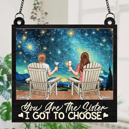 Personalized Window Hanging Suncatcher Ornament Best Friend Valentines Birthday Gifts for Women, Bestie Gifts for Women, Gift for Friends Female, Bestie Gift