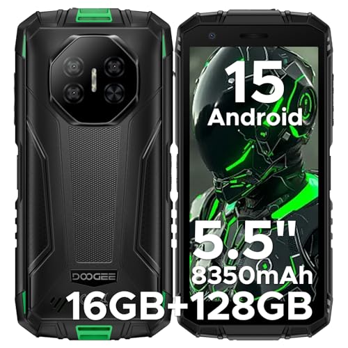 DOOGEE Fire 3 Pro Rugged Phone Unlocked,16GB+128GB/2TB Octa-Core Rugged Smartphone,8350mAh/18W,5.5"HD+ IPS Gaming Phones,16MP Camera,Android 15,IP68/IP69K Waterproof Phone,Widevine L1/NFC/Fa