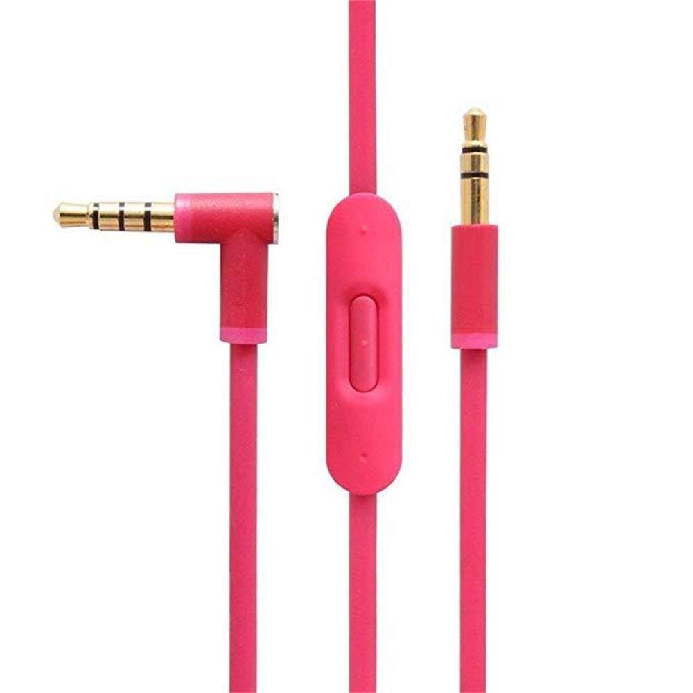 Replacement Audio Cable Cord Wire with in-line Mic Audio Extension Cable and Remote Control Compatible Beats by Dr Dre Headphones Solo/Studio/Pro/Detox/Wireless/Mixr/Executive/Pill (Pink)-image-42