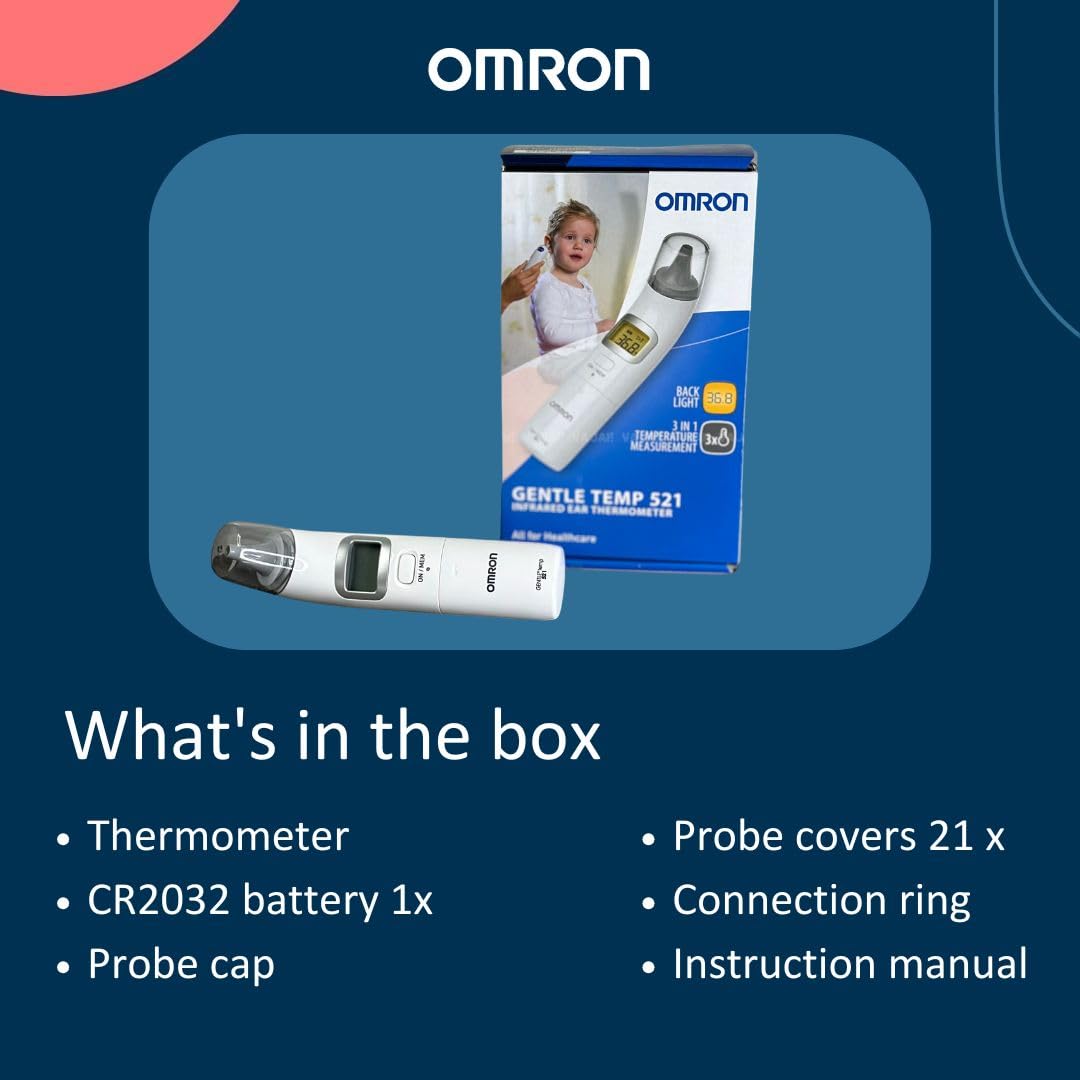OMRON Gentle Temp 521, Termometro Digitale Auricolare
