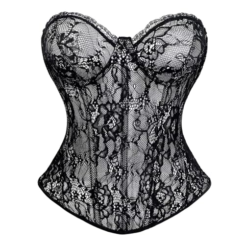 DKZQQ Lace Corset Tops For Women Floral Sexy Bustier Steel