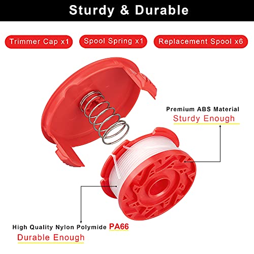Image of CMZST0653 8pcs String Trimmer Spool Line(0.065 inch,30Ft) with Cap Head, Compatible with Craftsman CMCST900,CMESTA900,CMESTE920,CMZST98020,CMCST915,CMEST913,CMZST120SC (CMZST0653-8pcs)