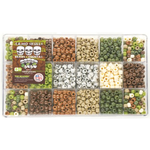Beadery Bead Extravaganza Bead Box Kit, 21.5-Ounce, Camo and Skulls