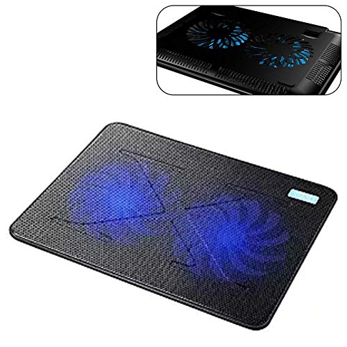 2 Fans Slim Laptop Cooling Pad Heavy Duty USB Powered Portable External Cooler