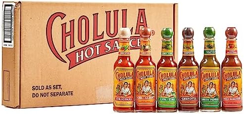 Cholula Hot Sauce Variety Pack, Product of Mexico, Gift Set Includes Six 5 Fl Oz Signature Cholula Hot Sauces for Eggs, Pizza, Mexican Dishes, and More, 30 fl oz