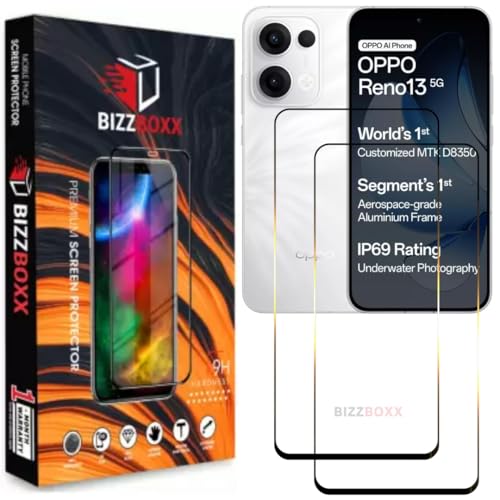 Image of Compatible With OPPO Reno13 5G Tempered Glass Screen Protector Guard With Precise Edges - High Definition, Shatterproof, Easy Install, Anti-Fingerprint Screen Guard (OPPO Reno 13) - Pack of 2