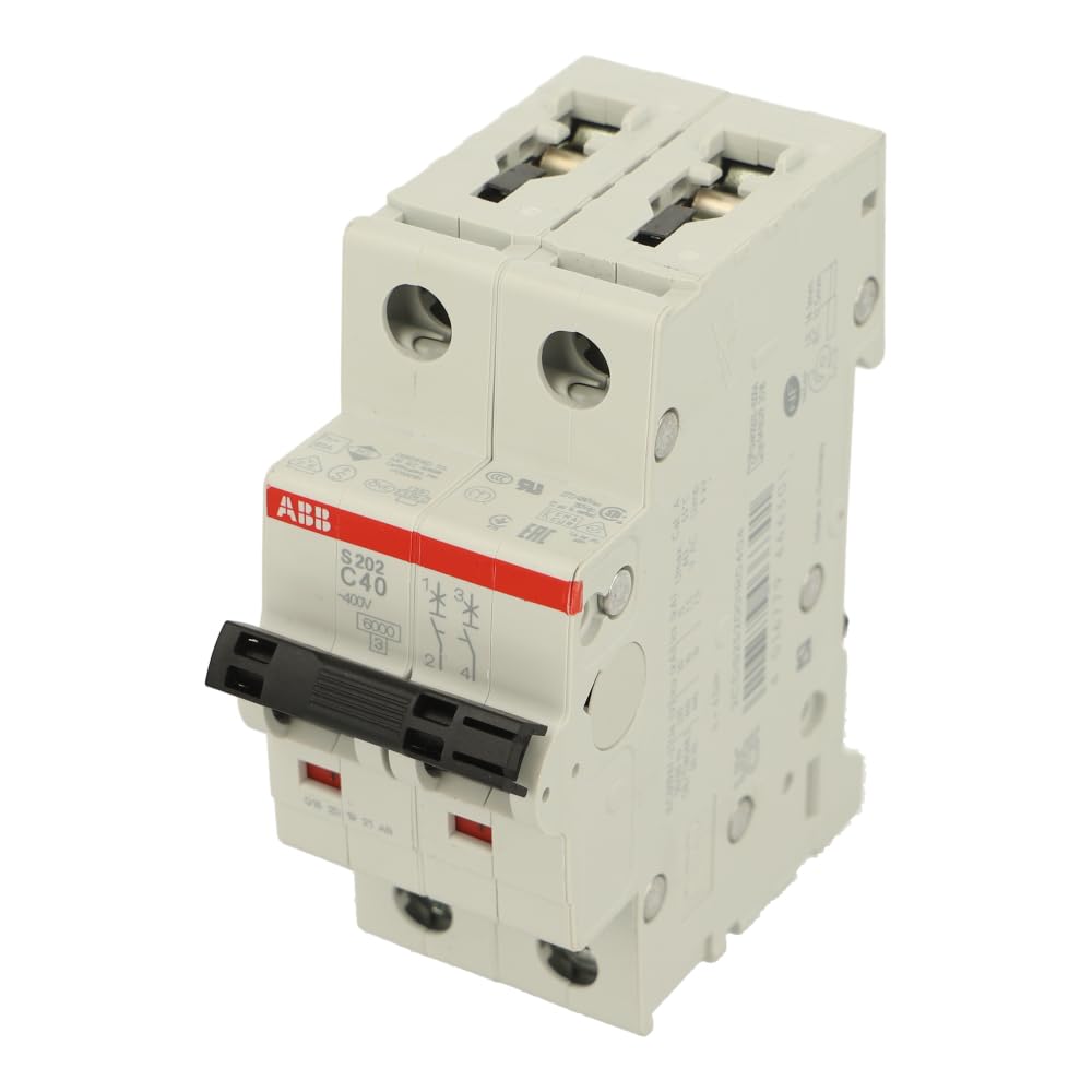 2CDS252001R0404 | S202-C40 | ABB MINIATURE CIRCUIT BREAKER, 2 POLE, TYPE C, 40A, 6KA