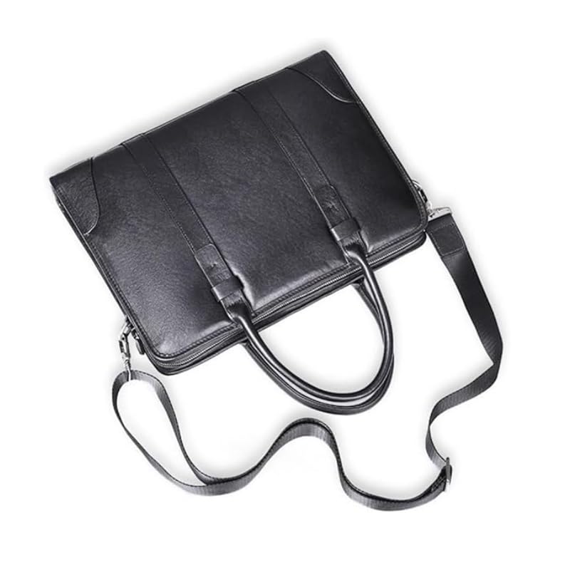 Nordic Men's Business Bag Large Capacity Handbag Casual Cowhide Men's Briefcase for Office Commute3
