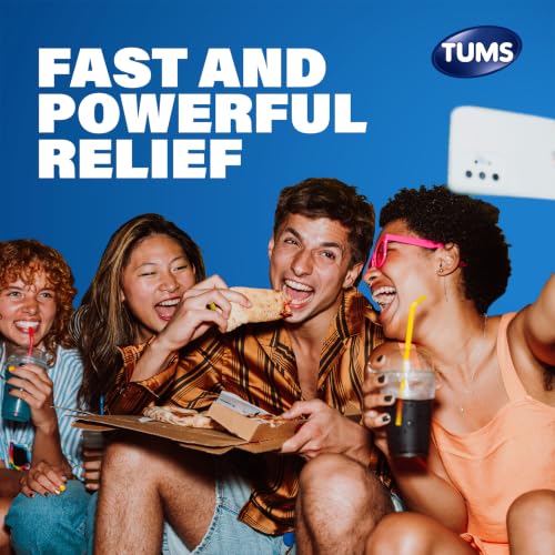 Image of TUMS Antacid Chewable Tablets, Assorted Fruit, 24 Count Roll, 3 Pack