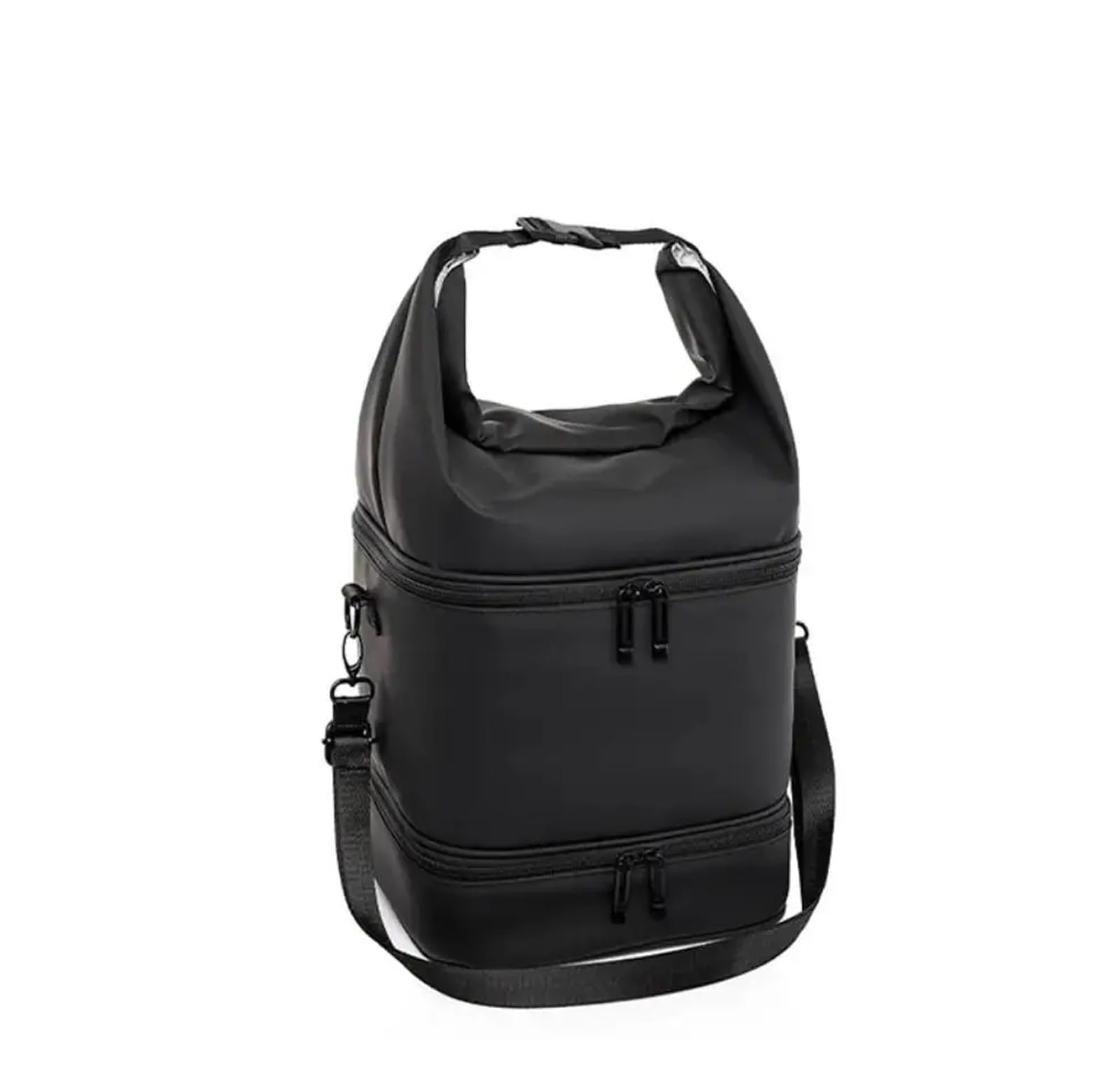 Sac de Rangement Vernis à Ongles, organisateurs et Mallette, Porte-Outils Nail Art Double Couche, Sac Pochettes séparateur pour Ranger Les Accessoires de Nail Art(Black)