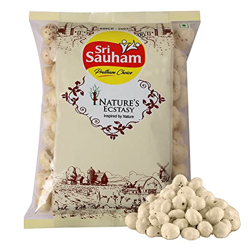 Image of Sri Sauham Premium 100% Natural Raw Makhana - 100 gm | Fox Nuts | Lotus Seeds | Rich in Calcium & Protein | No Added Artificial Flavours or Preservatives | Pesticide-Free & Gluten-Free