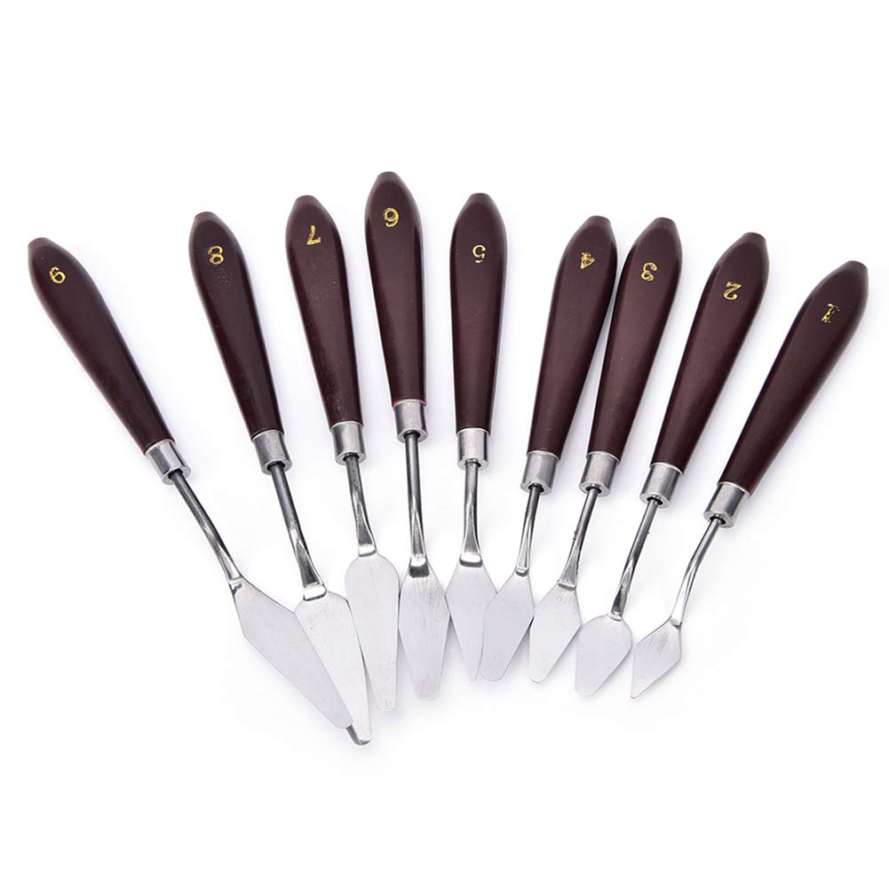 Holzmeißel, Palettenmesser, Spachtel-Set aus Edelstahl, Malpalettenmesser, Kunstwerkzeug-Set for Spezialeffekte in der Ölmalerei oder beim Mischen von Acrylfarben, 18-teilig