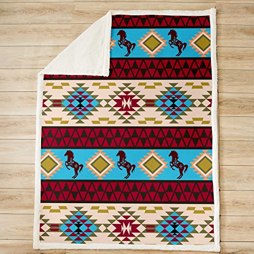 Feelyou Western Fleece Throw Blanket For Kids Boys Girls Southwestern Aztec Plush Blankets And Throws Western Decor Sherpa Fuzzy Blanket 50"X60" #TOP1