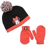 Disney Baby Girls' Minnie Mouse Beanie with Pom and Mitten Set