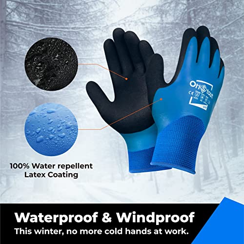 OriStout Thermal Work Gloves for Cold Weather Waterproof Winter Gloves, Touchscreen, Super Grip, for Gardening Fishing - Image 3
