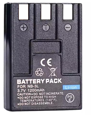 Cannon Replacement Battery for NB-3L (1200mAh - 3.7V) Compatible with Canon CB-2LU CB-2LUE Charger, IXUS IIs, IXUS i7, IXY 30, IXY 30a Camera-image-1