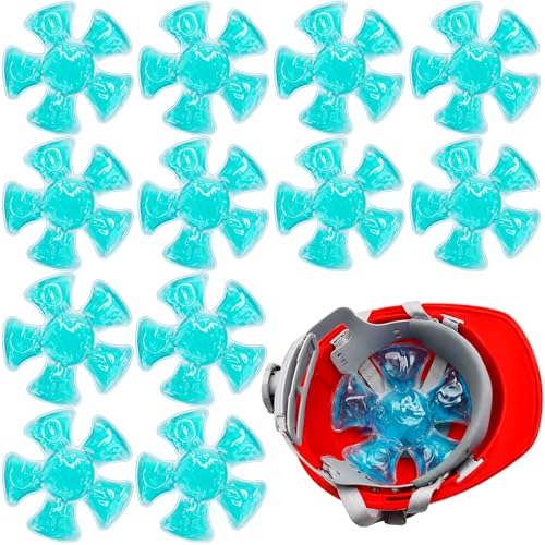 VIHOSE 12 Pack Mint Blue Head Ice Packs Bulk Reusable Hat and Helmet Ice Packs Gel Cooling Pack for Catcher Helmets Hard Hats Outdoor Sports and Riding Relieves Summer Heat and Keeps Cool
