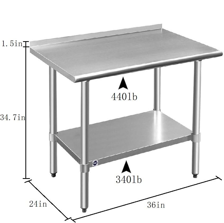 ステンレス製作業テーブル（バックスプラッシュ付き） Amazon.co.jp: JOPHUN ステンレススチール 作業台 バック