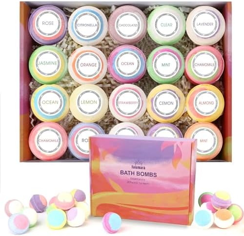 Bubble Bath Bombs Gift Set - 20 Organic & Natural Artisan