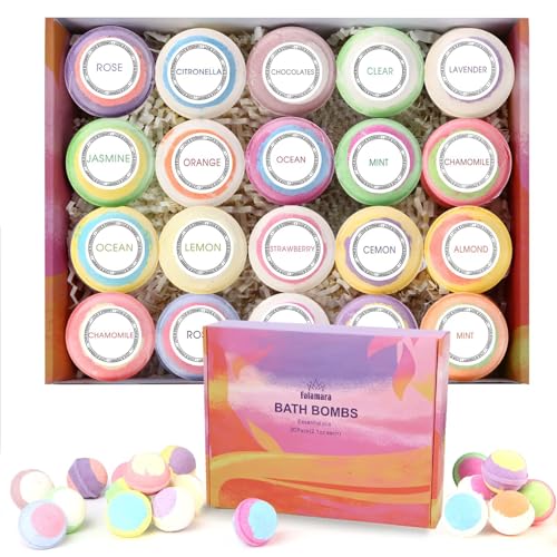 Bombas de baño de burbujas, juego de regalo, 20 orgánicas y naturales artesanales
