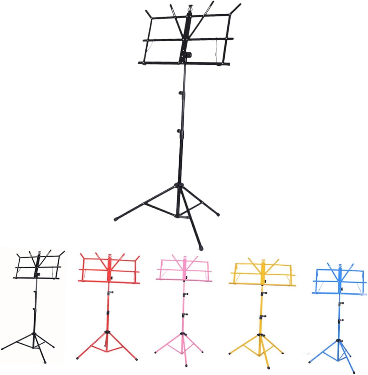 Metal Music Stand Holder for Carrying Guitar Parts Accessories Collapsible Portable Folding Music Sheet Tripod Stand