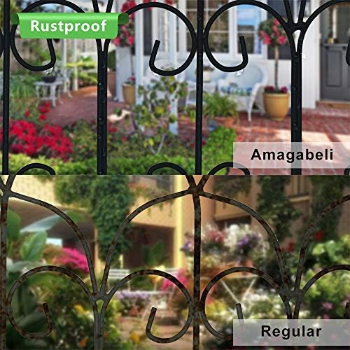 Amagabeli 18In x 7.5ft Decorative Garden Fence Metal Panels Outdoor Rustproof Landscape Wrought Iron Wire Border Fencing Folding Patio Fences Flower Bed Barrier Section Panel Decor Picket Edging DA038